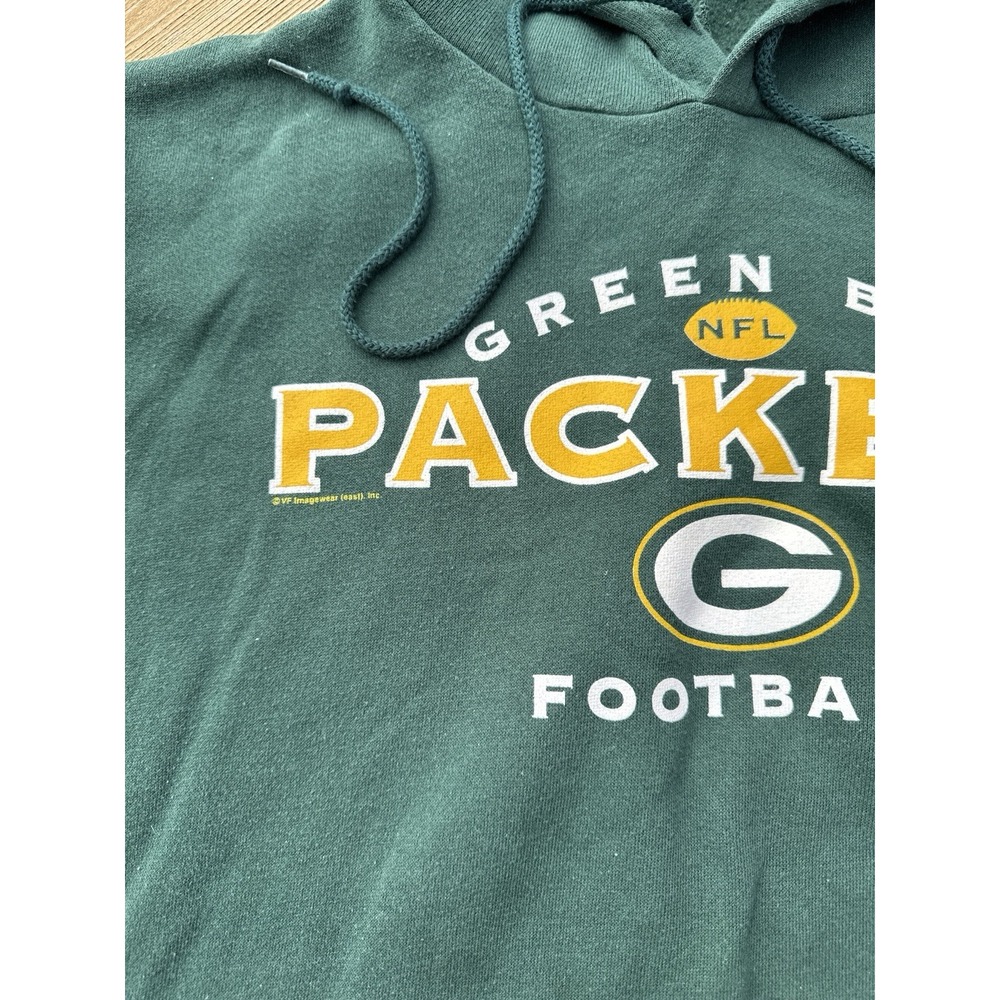 Vintage Green Bay Packers Hoodie XL NFL Football Sweatshirt Green Pullover - Picture 3 of 12
